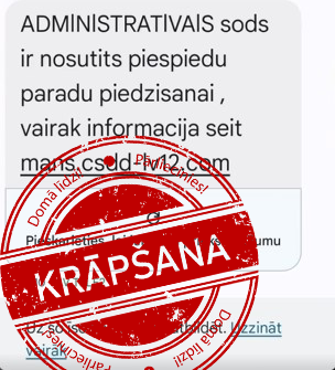 Valsts policija brīdina par krāpnieciskām īsziņām CSDD vārdā