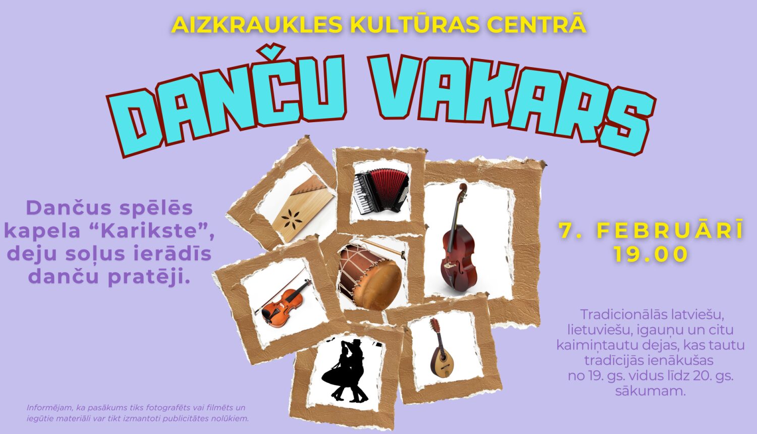 Notiks DANČU VAKARS kopā ar kapelu “Karikste”