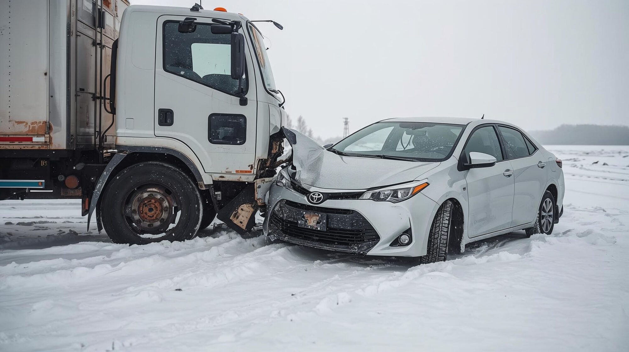 Dāma ar “Toyota” ietriecas stāvošā kravas auto